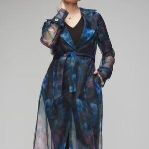Printed Organza Trench Coat WHBM